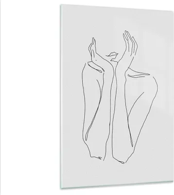Produktbild von Bilder auf glas - Einteilig - Träumerei Frau Skizze - 80x120cm - Glasbilder - Wandbilder - Bilder - zum Aufhängen bereit - Wanddekoration aus Glas - Glas Bilder - Wandbild auf Glas - GPA80x120-4414