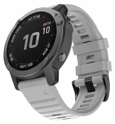 Produktbild von By Qubix Silikonarmband - Grau - passend für Garmin Quatix 8 - 51 mm
