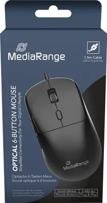Immagine prodotto di MediaRange Mouse 6 Tasti Cablato USB-C