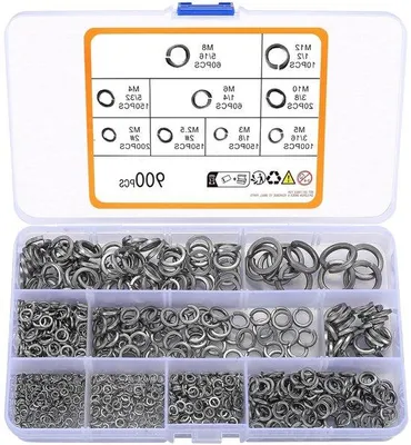 Produktbild von Edelstahl-Ringschijven-Set 900teilig, elastisch, 2#-1/2"