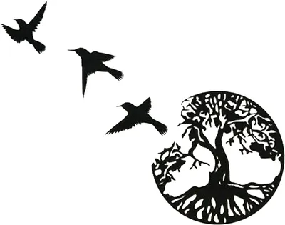 Produktbild von Wanddeko aus Metall, Baum des Lebens, Baumfamilienschild aus Metall, Wanddekoration, Heimdekoration, Schwarz, 29 x 29 cm