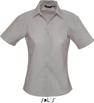 Produktbild von SOL'S Damen Bluse Kurzarm Freizeit Business Shirt Hemd Oberteil, Größe:XS, Farbe:Silber