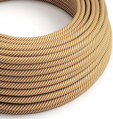 Immagine prodotto di Creative-Cables Cavo elettrico in tessuto, Rotondo, 3 x 0,75 mm², 10 m, Bianco Ottico e Whiskey