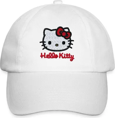 Produktbild von Spreadshirt Hello Kitty Stick Portrait Baseballkappe, One size, Weiß/Weiß