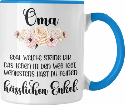 Produktbild von Trendation - Beste Oma Geschenk Tasse Geburtstagsgeschenk von Enkel Geschenkideen Lustig Geburtstag (Blau)