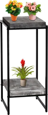 Produktbild von Blumentisch MCW-K71, Blumenregal Beistelltisch Pflanzregal, MVG- MDF Metall dunkelgrau, 82cm