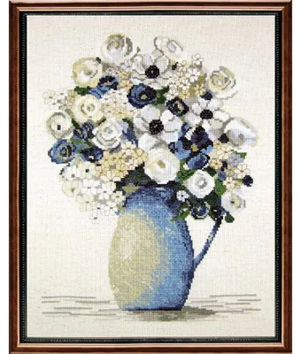 Produktbild von Kreuzstich-Set von Janlynn, "Blaue Anemonen", 27x36 cm