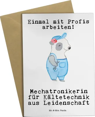 Produktbild von Mr. & Mrs. Panda Grußkarte Mechatronikerin für Kältetechnik Leidenschaft - Weiß - Geschenk, Spruch, osterkarten, einladungskarten, neujahrskarte, Witzig, Gesellenprüfung