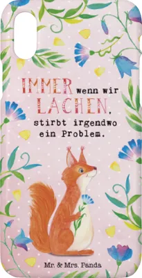 Produktbild von Mr. & Mrs. Panda Iphone 10 Handyhülle Eichhörnchen im Blumenland - Gelb Pastell - Geschenk, X, Hülle, Handy, Cover, Lustige Sprüche