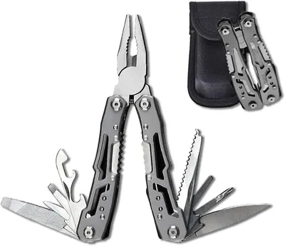 Obrázok produktu pre 14-v-1 multitool s kliešťami, nerezová oceľ, skladací, na vonkajšie použitie