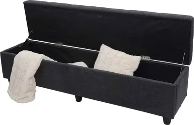 Produktbild von Úložná truhla Kriens XXL, Lavica Lavica, Látka/Textil, 45x180x45cm ~ tmavo sivá