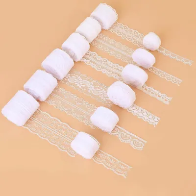 Imagen del producto de Cinta decorativa blanca, 12 rollos, 5 metros por rollo, ideal para bodas