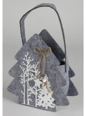 Produktbild von Weihnachtliche Filz-Tasche Geschenketasche Waldmotiv Geschenke verpacken