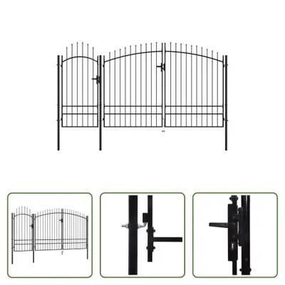 Immagine prodotto di The Living Store Cancello da giardino in acciaio 2,45x4 m nero