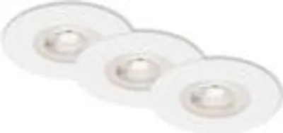 Produktbild von LED Einbauleuchten 3er Set 5W IP44 weiß 3000K Ø9cm Kunststoff Briloner