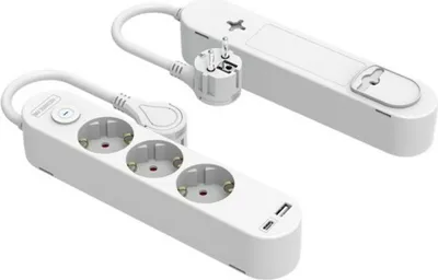 Produktbild von Steckdosenleiste mit 3 Steckdosen mit Schalter Silver Electronics 48643
