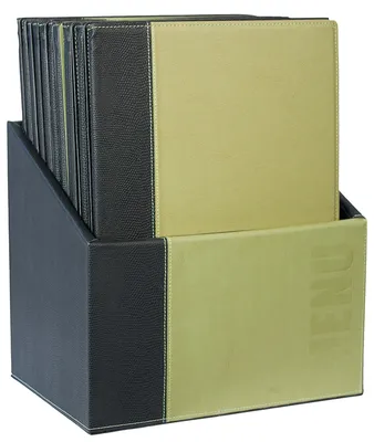Produktbild von Securit MC-BOX-TRA4-GR, A4, Metall, Kunstleder (PU), Grün, Matt, Lack, Kunststoff, Abgerundete Ecken