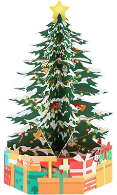 Produktbild von Weihnachtskarten 3D Pop Up Set 16 Stück Umschlag Glückwunschkarte Weihnachtsbaum Grußkarte