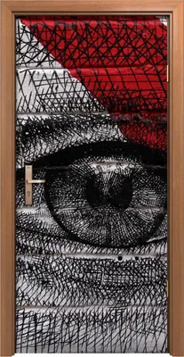Produktbild von Türposter 90x200 cm Türaufkleber Türtapete Türfolie Klebefolie Wand Kunst Augenskizze Graffiti