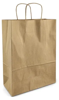 Immagine prodotto di 20 sacchetti di carta marroni con manici, dimensioni 25x32x11 cm – Colore: marrone, quantità: 20 pezzi