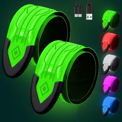 Productafbeelding van Led armband oplaadbaar - Set van 2 - Reflecterend