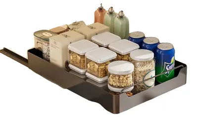 Obrázek produktu pro Výsuvný organizér do skříně, úložný prostor pro těžké předměty, nastavitelný design, černý, 35 cm