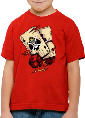 Produktbild von style3 Ace Kinder T-Shirt poker strohhut bande anime manga