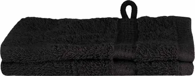 Image de vidaXL Serviette d'invité SOLUND, lot de 2, noir, 15 x 21 cm, 550 g/m²