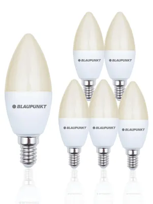 Produktbild von Blaupunkt Glühbirne e14 - Led Lampe Kerzenform C35 Matt, 10W ersetzt 80W, 100W - 820 Lumen - 2700K Warmweiß - Nicht‑Dimmbar - 6er Set
