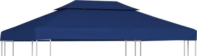 Produktbild von Pavillon-Dachplane mit Kaminabzug 310 g/m² 4x3 m Blau