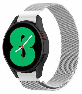 Produktbild von By Qubix passend für Samsung Galaxy watch 7 / Galaxy Watch FE - 40 mm & 44 mm - Milanaise-Armband (runde connector) - Silber