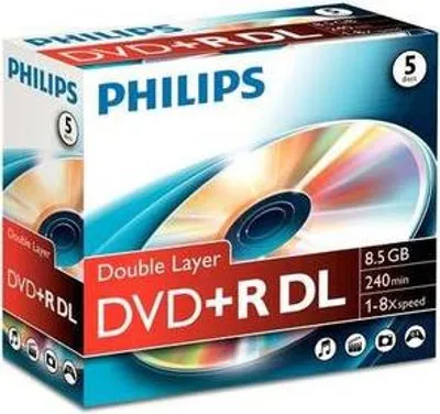Immagine prodotto di Philips 8710895992114 DVD vergine 8,5 GB DVD+R DL 5 pz