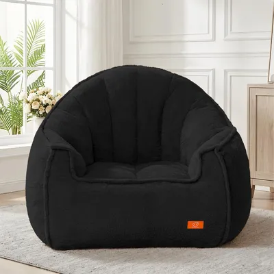 Sitzsack XXL, 110x110x70 cm, mit Schaumstofffüllung, schwarz