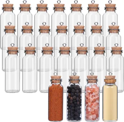 Relaxdays Dekogläser 25er Set – 60 Ml, Mit Korken, Zum Befüllen Mit Sand, Gewürzen, Deko
