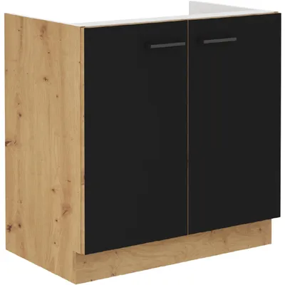 Obrázek produktu pro Dolní skříňka pod dřez 80 MADERA 01 dub artisan / černá