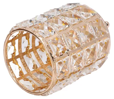 Image de Porte-pinceaux de maquillage en cristal, style européen, organiseur de cosmétiques en verre cristal arrondi, doré