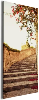 Produktbild von Wallario Premium Leinwandbild Steinerne Treppe in Italien in Größe 60 x 150 cm