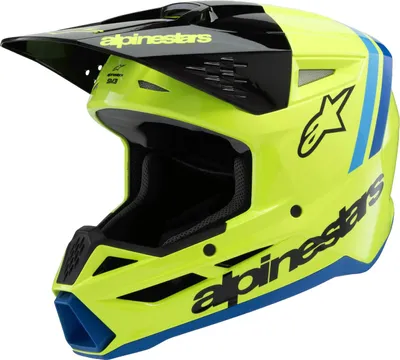 Obrázok produktu pre prilba S-M3 RADIUM, ALPINESTARS, detská (žltá fluo/čierna/modrá, veľkosť S)