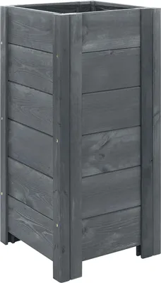 Produktbild von BOGATECO Pflanzkasten Pflanzkübel aus Holz | Blumen-Topf Perfekt für Garten | Imprägniert | Mit Agro-Textil | 39 x 39 x 79 cm | Anthrazit