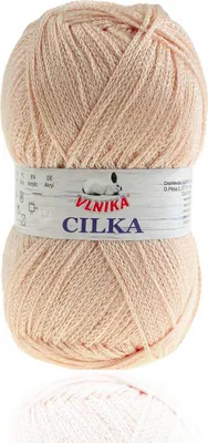 100g Strickgarn CILKA by VLNIKA Klassikgarn Strickwolle mit Schimmereffekt, lachsfarben hell