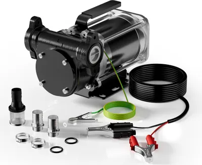 Image de Wiltec Pompe de transfert essence et diesel – pompe 180 W – débit 57 l/min – refoulement max. 12 m, aspiration max. 2 m – Transvasement vide fût