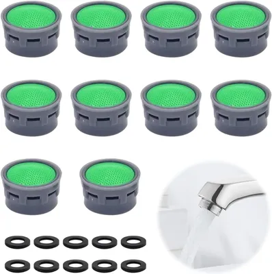 Produktbild von Wasserhahnbeleuchter mit 10-teiligem Dichtungssatz - Wasserfilter - Durchflussbegrenzer für Wasserhähne - Badezimmeraccessoires - Filteraufsätze