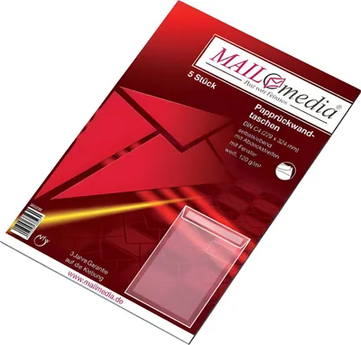 Obrázok produktu pre mayer-network 30002506 Kartónové zadné vrecká C4, s okienkom, 120 g/m2, biely, 5 ks