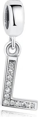 Produktbild von PANDACHARMS Anhänger Charm Buchstabe L, 925er Sterling Silber, passt zu Pandora