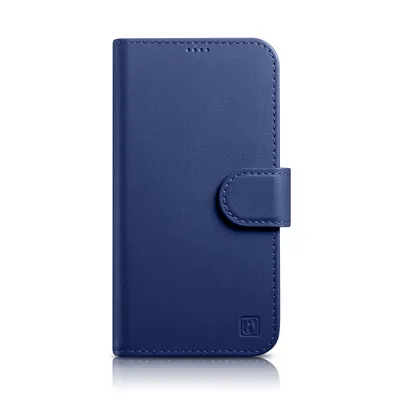 Productafbeelding van Icarer Etui Case Obudowa Pokrowiec: Lederen hoesje voor iPhone 14 Pro, blauw