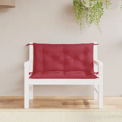 Zdjęcie produktu dla vidaXL Poduszki na ławkę ogrodową 2 szt. Wino czerwone 100x50x7 cm Tkanina Oxford