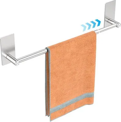 Zdjęcie produktu dla Samoprzylepny wieszak na ręczniki ze stali nierdzewnej, 40–75 cm, srebrny