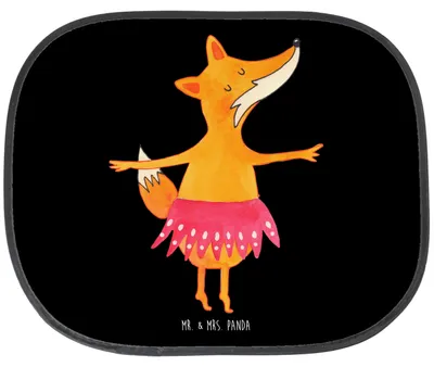 Produktbild von Mr. & Mrs. Panda Sonnenschutz Auto Fuchs Ballerina - Schwarz - Geschenk, fensterblende, Tanzen, scheibenschutz, Ballett, für, Sonnenblende, Geburtstag