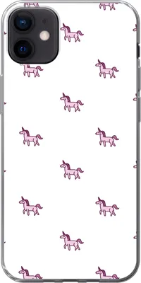Produktbild von MuchoWow® Handyhülle Schutzhülle Hülle für Telefoonhoesje iPhone 12 mini Mädchen - Einhorn - Rosa - Muster - Mädchen - Kind - Kinder Silikon Softcase Handy Hülle - Bild