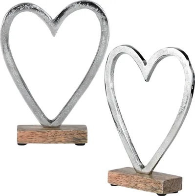Immagine prodotto di set di 2 centrotavola decorativi a cuore Argento Amour -13-